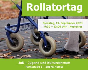 Der Rollatortag findet am 19. September von 9.30 bis 13 Uhr im JuK an der Parkstraße statt.
