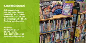 Die Stadtbücherei freut sich, ihre erweiterten Öffnungszeiten bekanntzugeben.