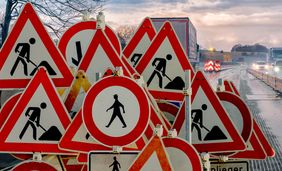 Baustellen im Stadtgebiet.