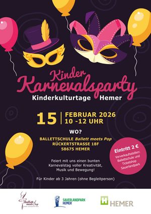 Kinderkulturtage Hemer – Karnevalsparty für Kinder