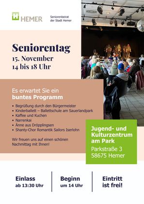 Seniorentag am 15. November