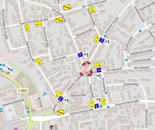 Die Umleitung für die Schützenstraße.