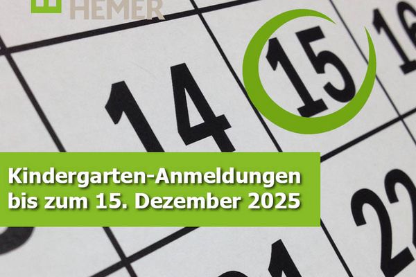 Bis zum 15. Dezember 2025 sind Kita-Anmeldungen möglich.  © Stadt Hemer